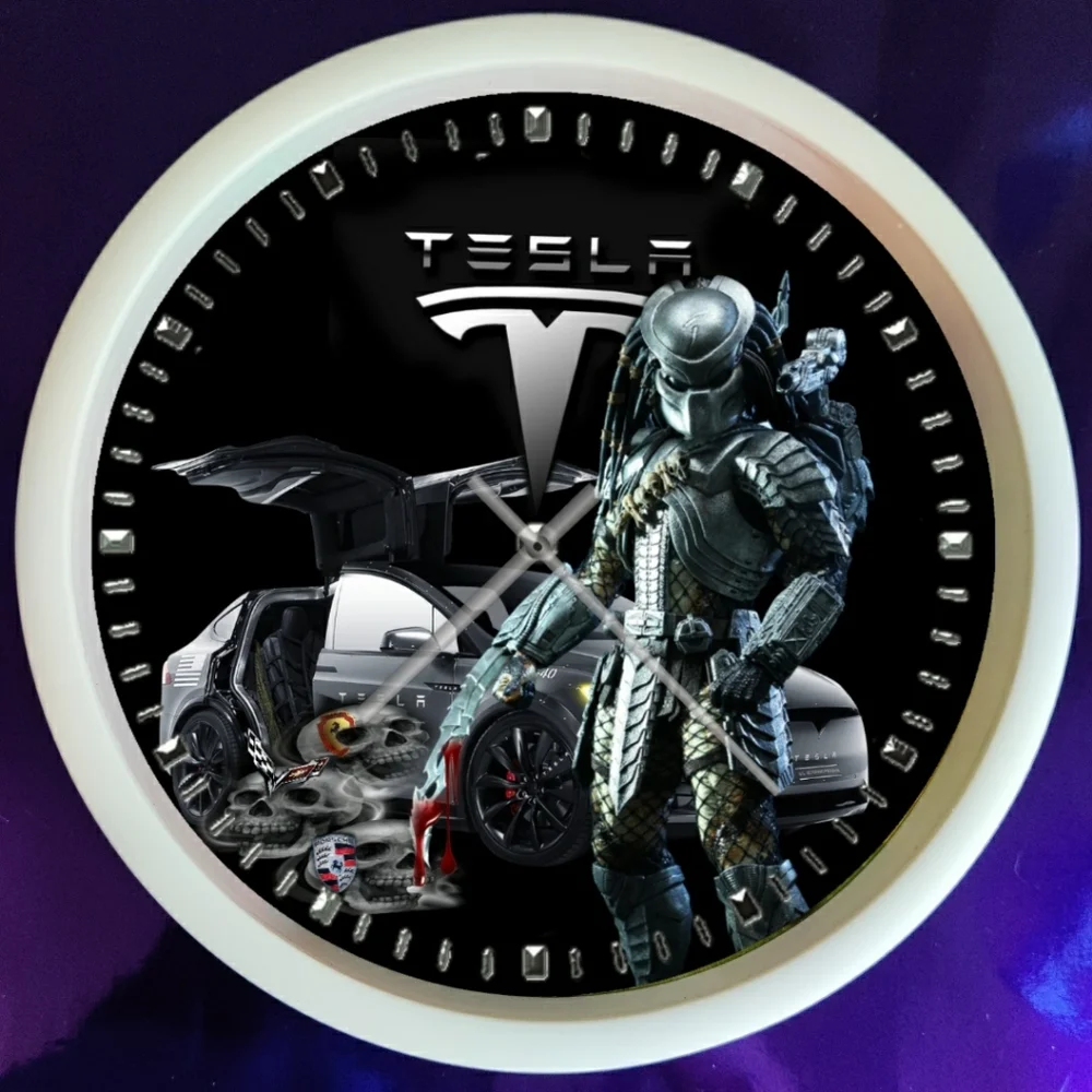 Tesla predator wall clock